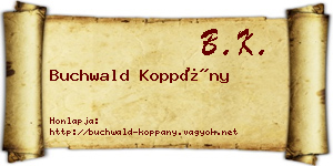 Buchwald Koppány névjegykártya